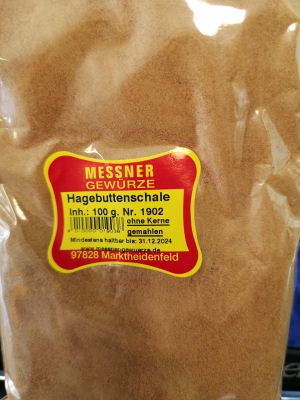 Hagebuttenschale gemahlen ohne Kerne 100 g.