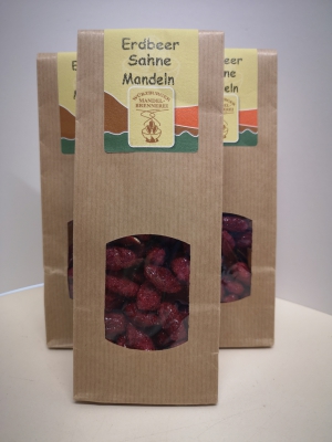 Erdbeer-Sahne Mandeln 100 g.